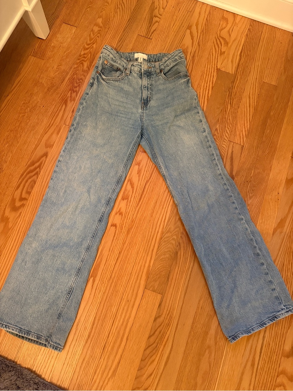 H&M Wide Leg Light Blue Womens Jeans